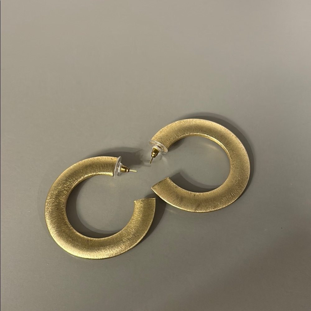 Gold Chunky Hoop Earrings with Smooth Finish